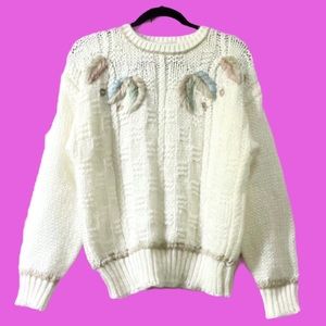 Vintage Hand Knit Puffy Soft Sweater